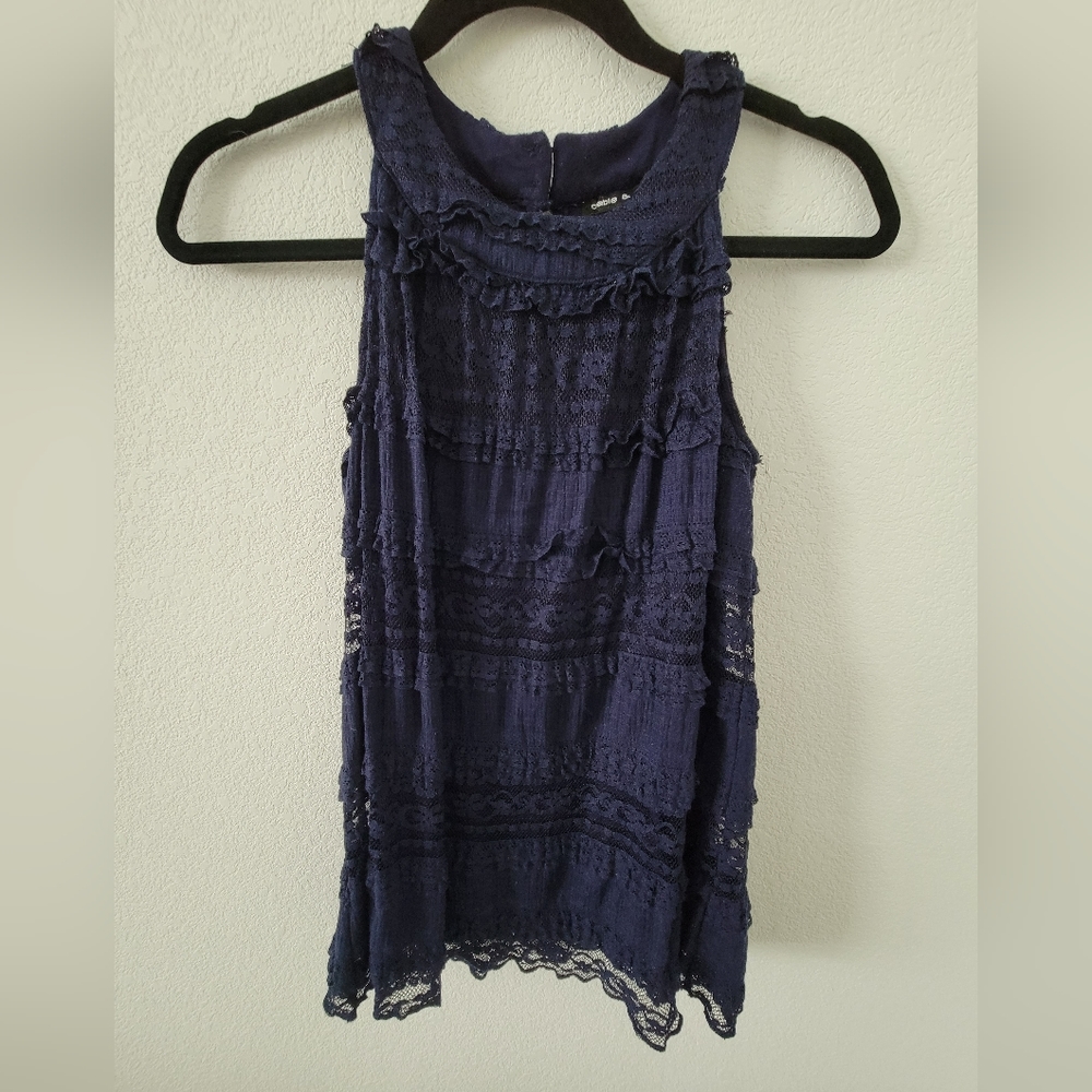 Navy blue sleeveless halter top